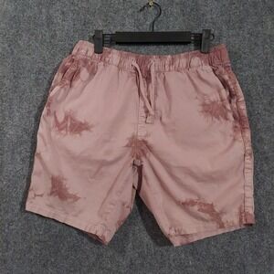 Katin Shorts Mens 32 Pink Chino Elastic Waist Drawstring 8 Inseam Casual Summer